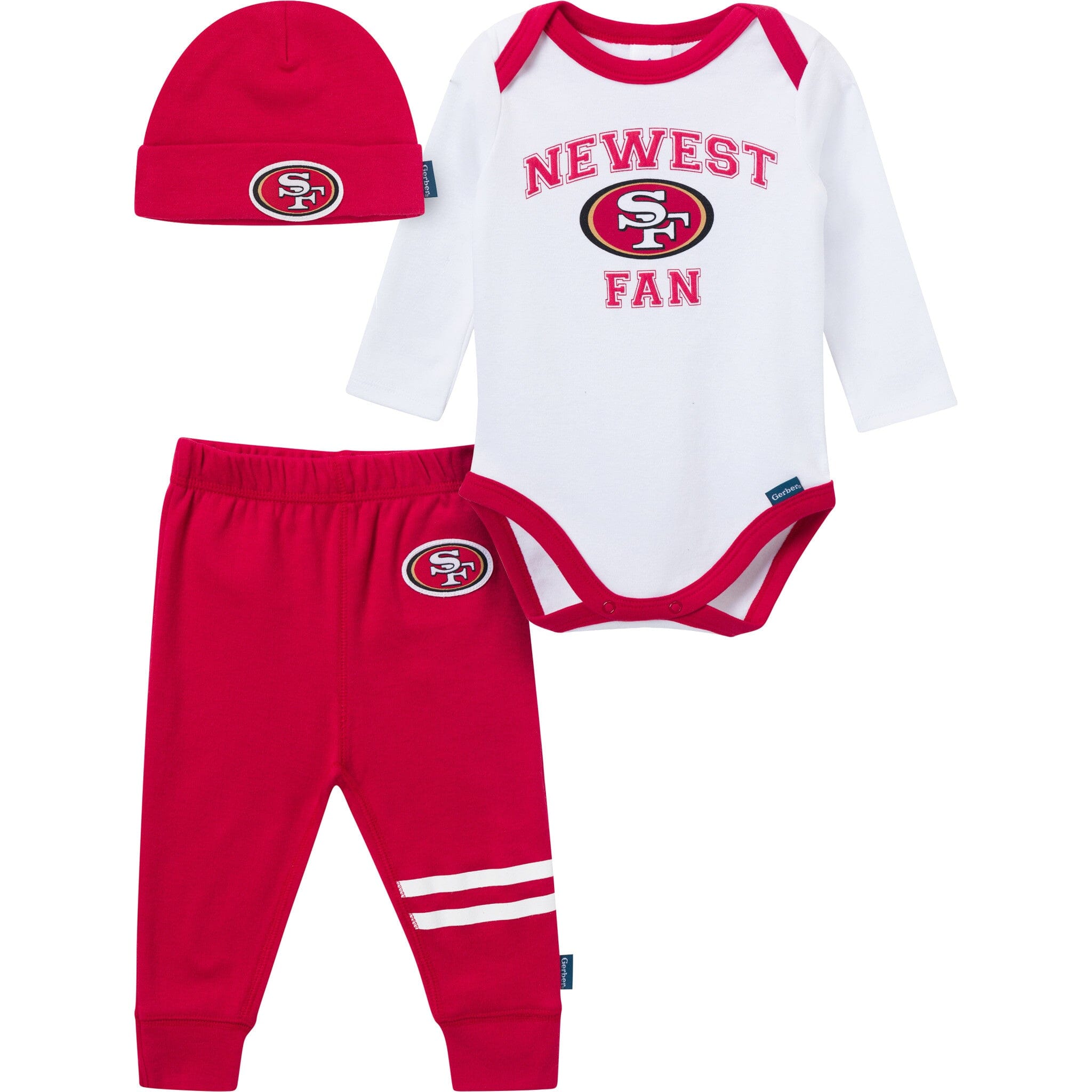 3-Piece Baby Boys 49Ers Bodysuit, Active Pant and Cap Outfits & Sets NFL 