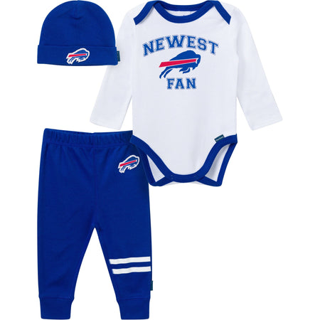 3-Piece Baby Boys Buffalo Bills Bodysuit, Active Pant and Cap Set
