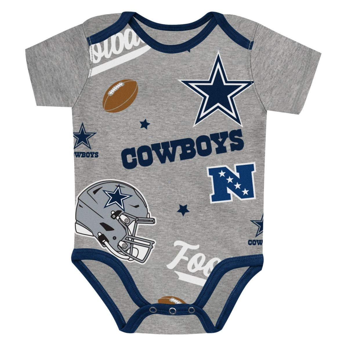 3-Piece Baby Boys Cowboys Bodysuit Set Onesies Bodysuits NFL 