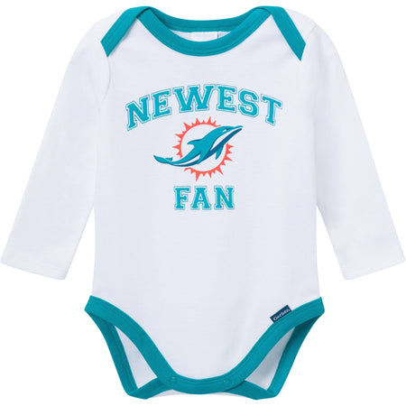 3-Piece Baby Boys Miami Dolphins Bodysuit, Active Pant and Cap Set