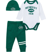 3-Piece Baby Boys New York Jets Bodysuit, Active Pant and Cap Outfits & Sets NFL 