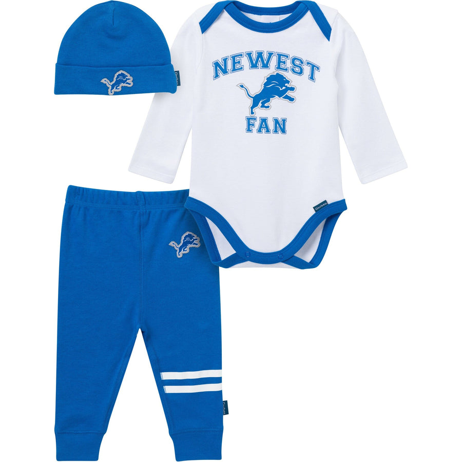 3-Piece Baby Boys Detroit Lions Bodysuit, Active Pant and Cap Outfits & Sets NFL 