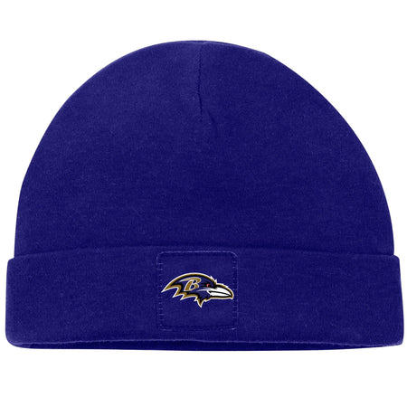 3-Piece Baby Boys Baltimore Ravens Bodysuit, Footed Pant, & Cap Set