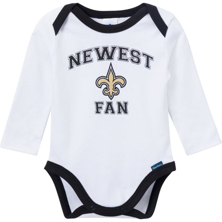 3-Piece Baby Boys New Orleans Saints Bodysuit, Active Pant and Cap Set