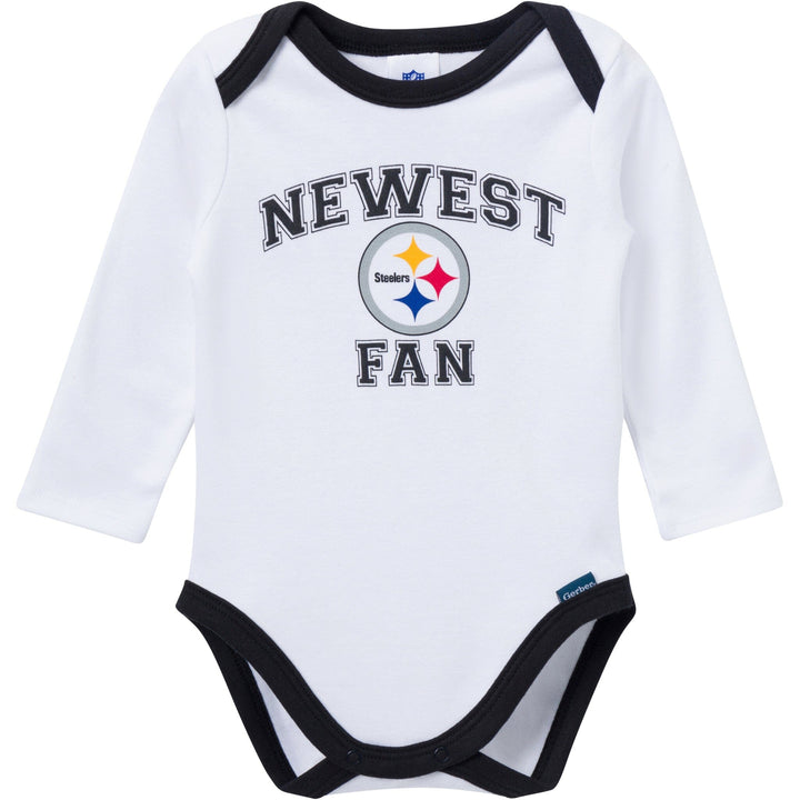 3-Piece Baby Boys Pittsburgh Steelers Bodysuit, Active Pant and Cap Outfits & Sets NFL 