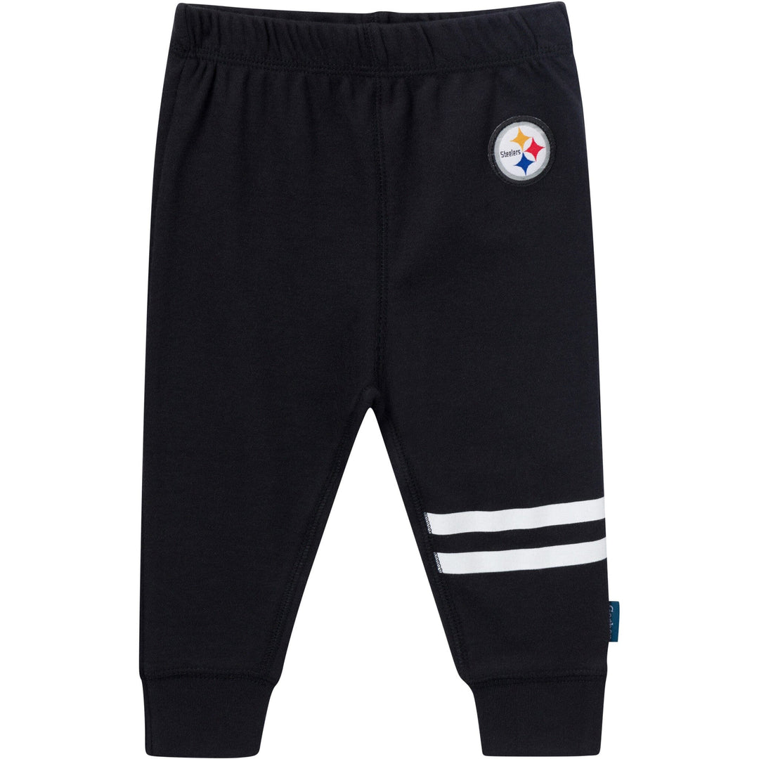 3-Piece Baby Boys Pittsburgh Steelers Bodysuit, Active Pant and Cap Outfits & Sets NFL 