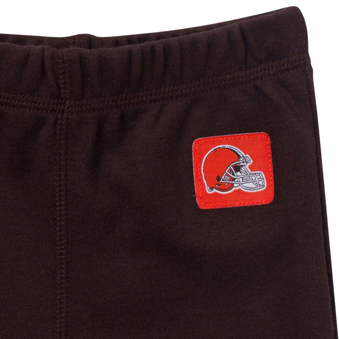 3-Piece Baby Girls Cleveland Browns Bodysuit, Pants & Headband Set Outfits & Sets NFL 