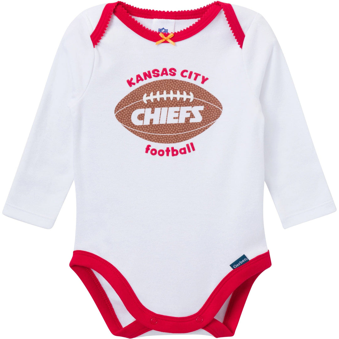 3-Piece Baby Girls Kansas City Chiefs Bodysuit, Pants & Headband Set Outfits & Sets NFL 
