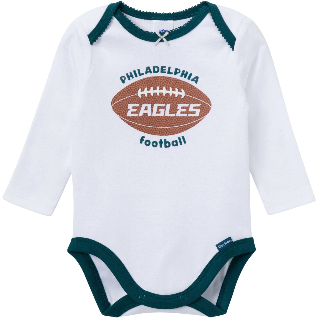 3-Piece Baby Girls Philidelphia Eagles Bodysuit, Pants & Headband Set Outfits & Sets NFL 