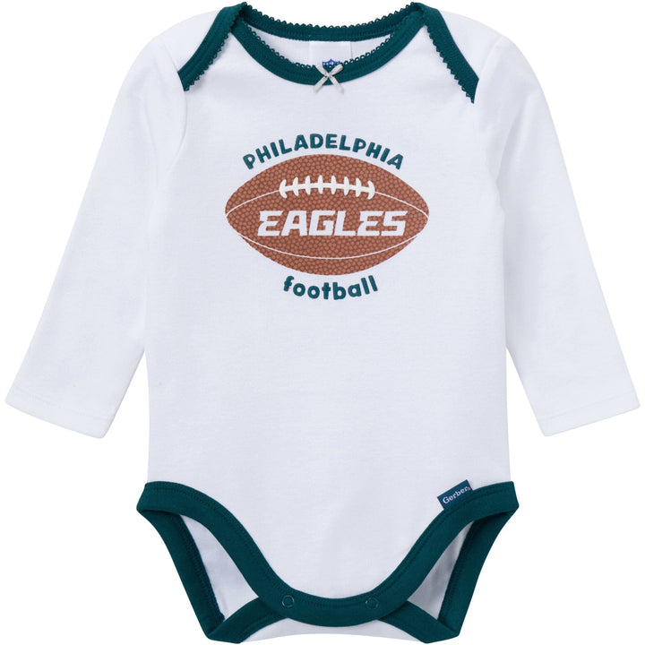 3-Piece Baby Girls Philidelphia Eagles Bodysuit, Pants & Headband Set Outfits & Sets NFL 