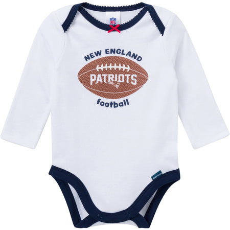 3-Piece Baby Girls New England Patriots Bodysuit, Pants & Headband Set
