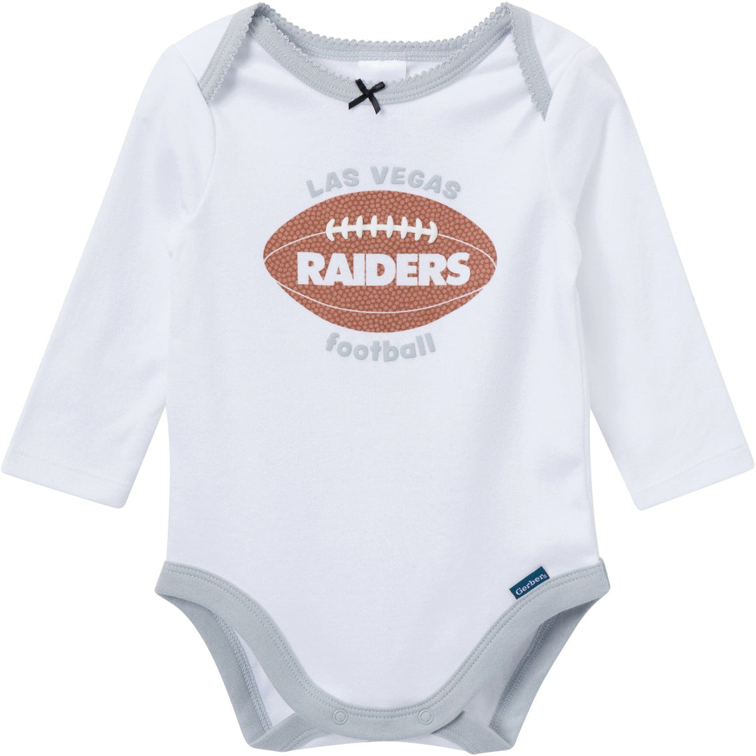 3-Piece Baby Girls Las Vegas Raiders Bodysuit, Pants & Headband Set Outfits & Sets NFL 