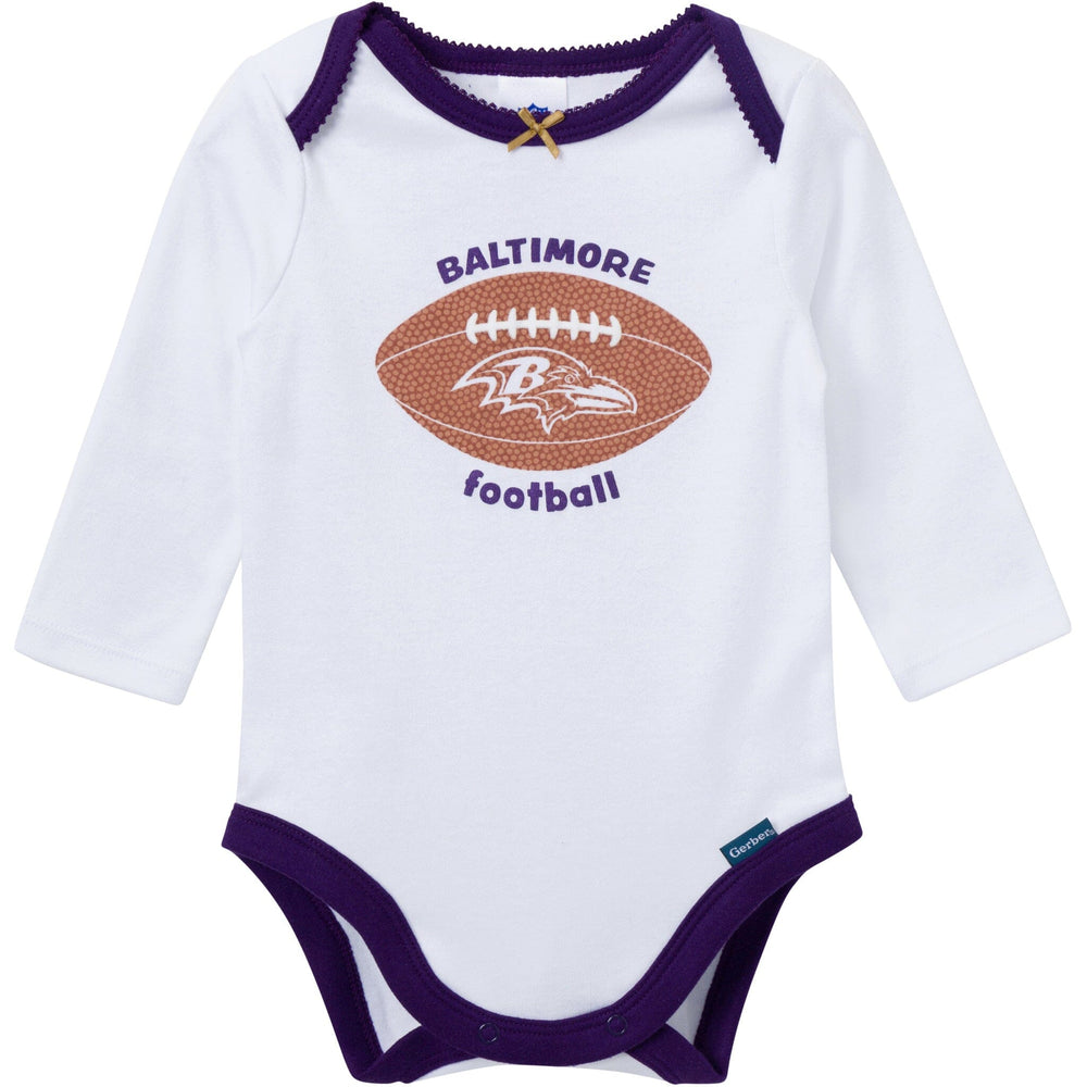 3-Piece Baby Girls Baltimore Ravens Bodysuit, Pants & Headband Set Outfits & Sets NFL 