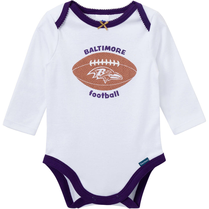 3-Piece Baby Girls Baltimore Ravens Bodysuit, Pants & Headband Set Outfits & Sets NFL 