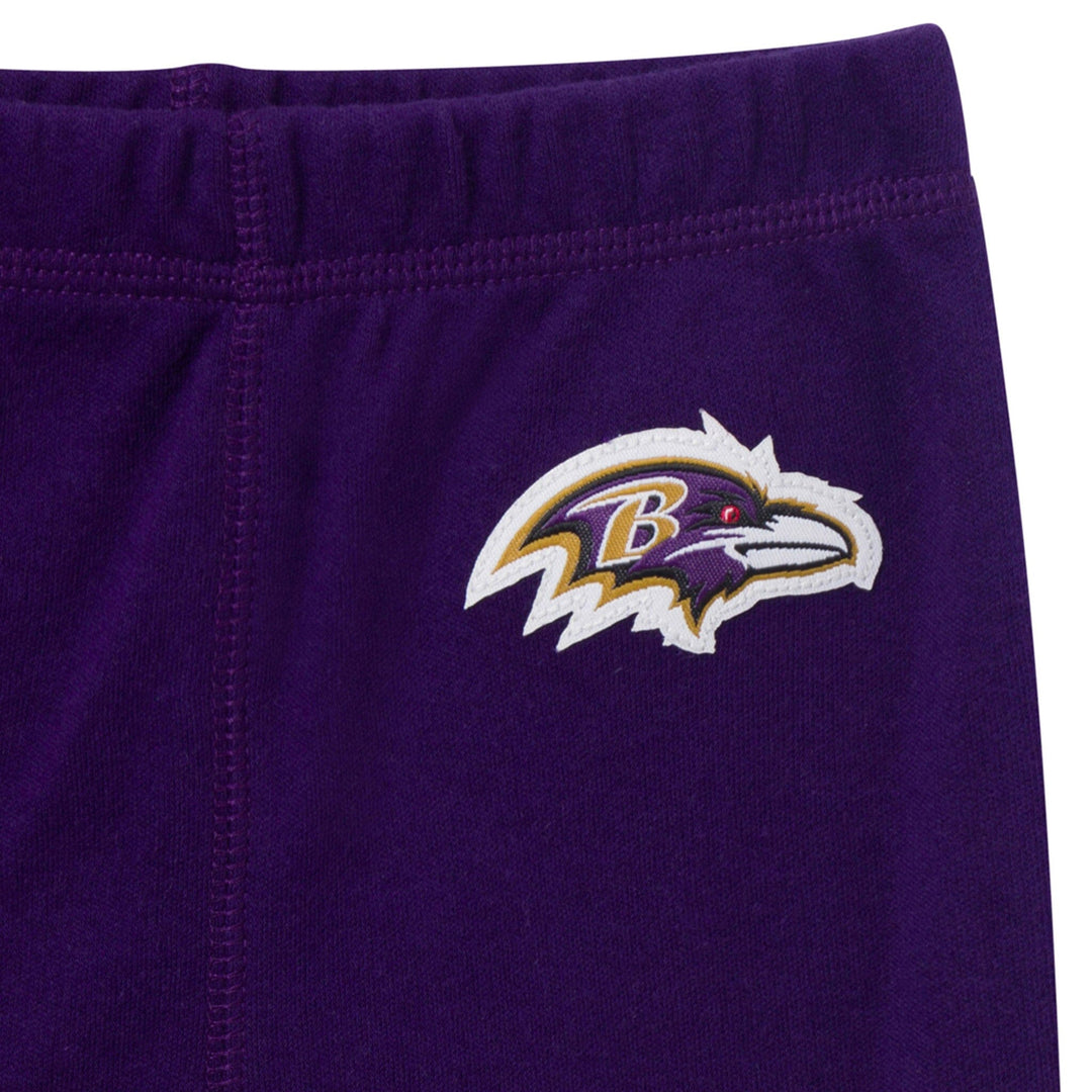3-Piece Baby Girls Baltimore Ravens Bodysuit, Pants & Headband Set Outfits & Sets NFL 