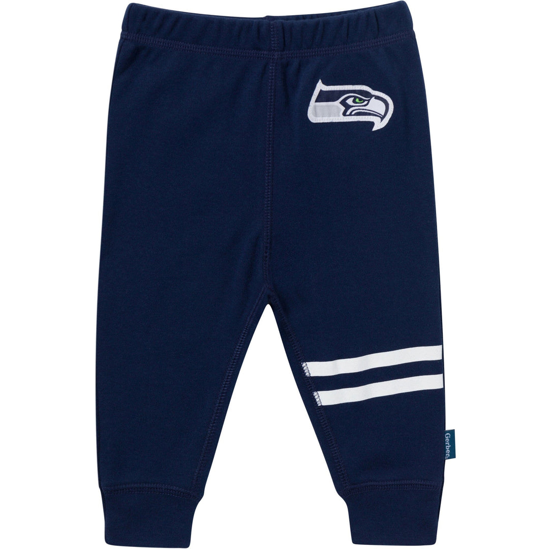 3-Piece Baby Girls Seattle Seahawks Bodysuit, Pants & Headband Set Outfits & Sets NFL 