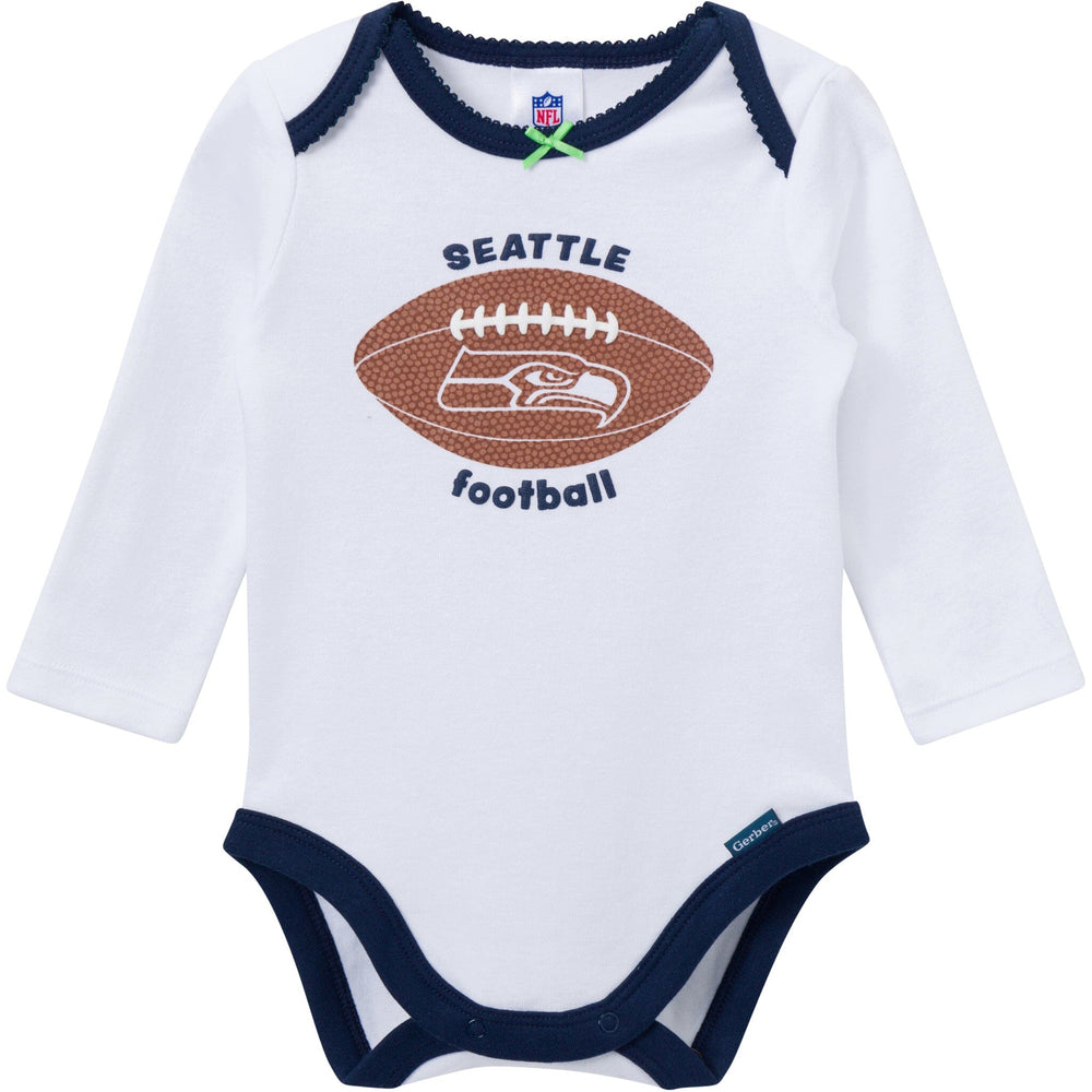 3-Piece Baby Girls Seattle Seahawks Bodysuit, Pants & Headband Set Outfits & Sets NFL 