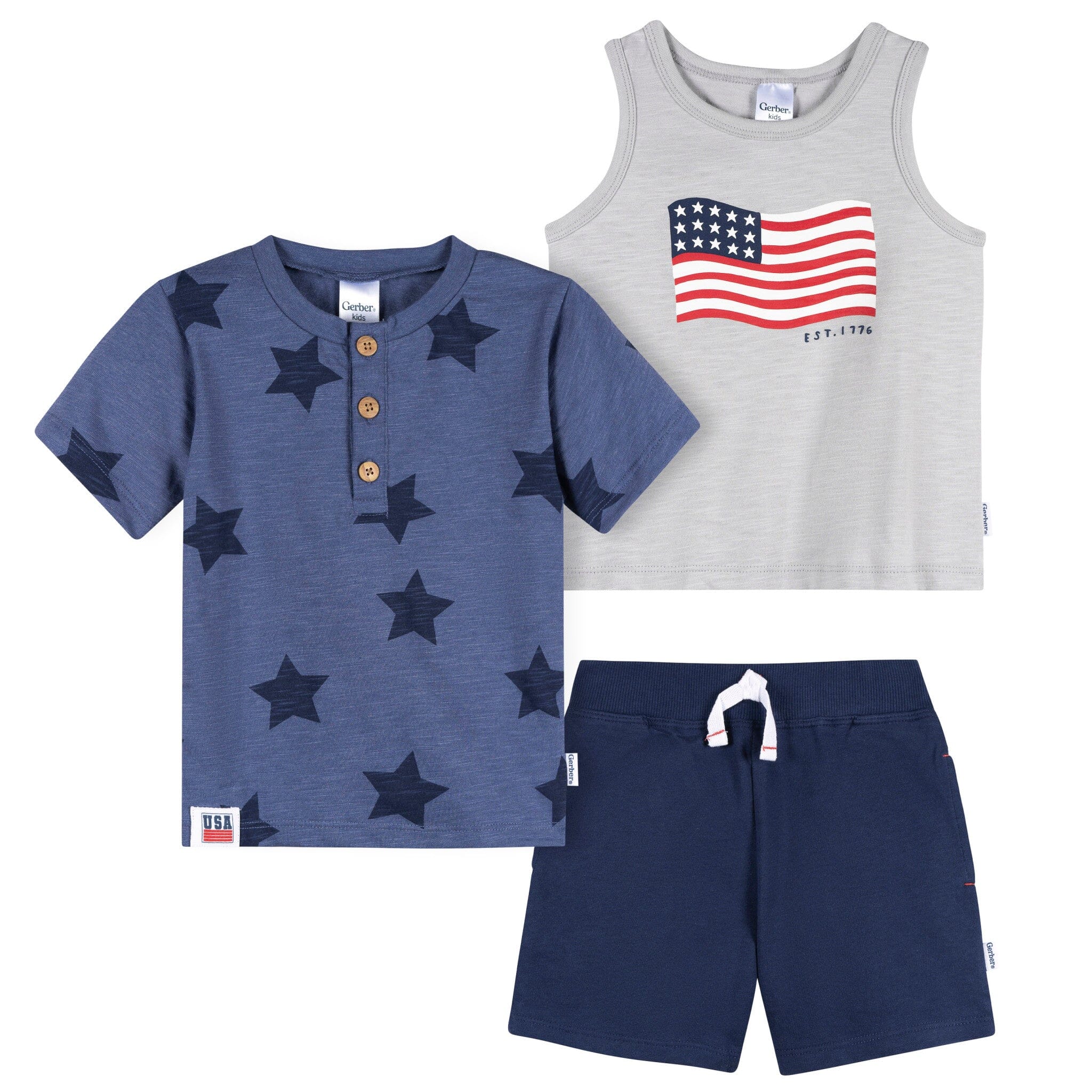3-Piece Baby & Toddler Boys Chasing Waves T-Shirts & Shorts Outfits & Sets Gerber® 