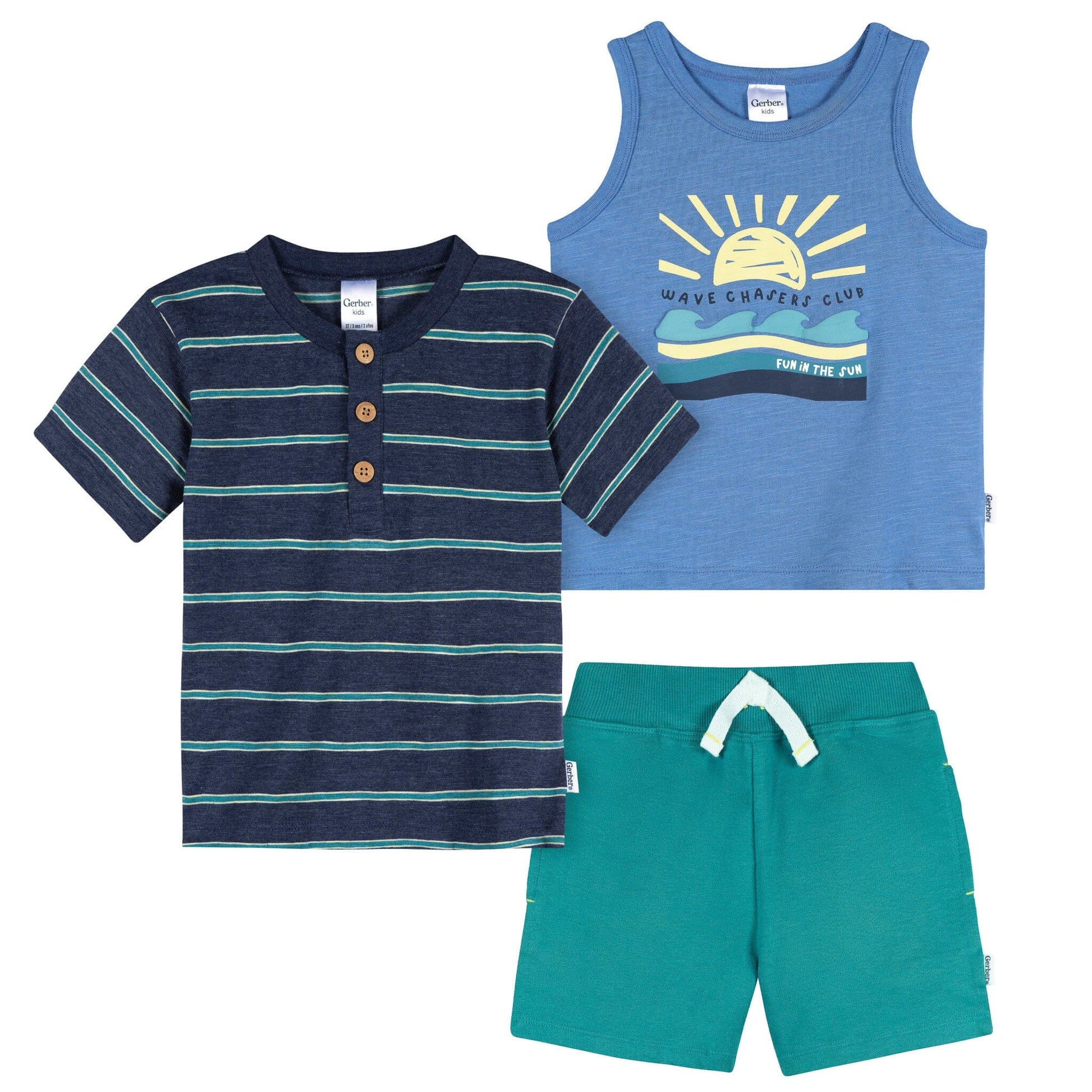 3-Piece Infant & Toddler Boys Stars & Stripes T-Shirts & Shorts Outfits & Sets Gerber® 