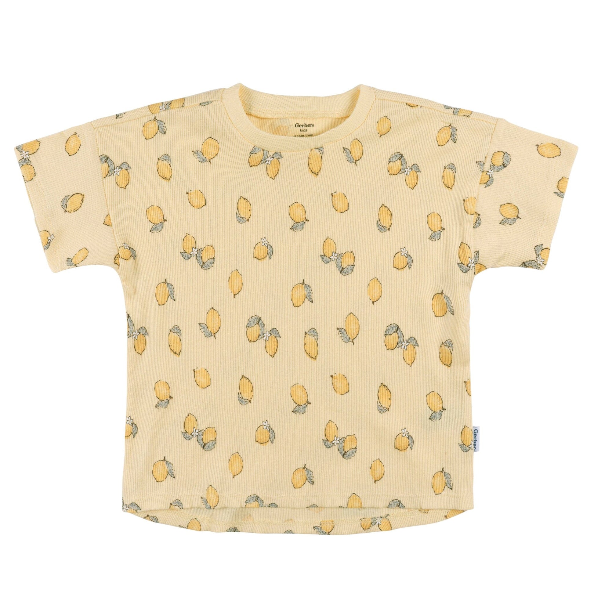 3-Piece Infant & Toddler Girls Yellow Lemons Shirt and Shorts Set