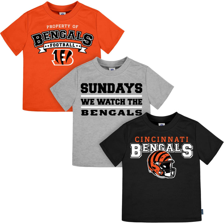 3-Piece Infant & Toddler Neutral Cincinatti Bengals T-Shirts Tops NFL 