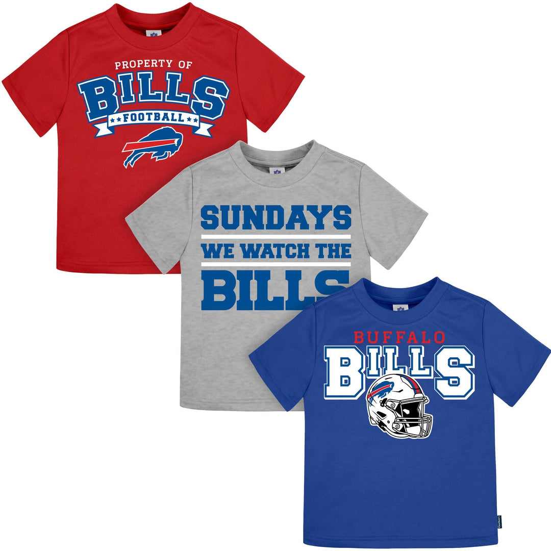 3-Piece Infant & Toddler Neutral Buffalo Bills T-Shirts Tops NFL 