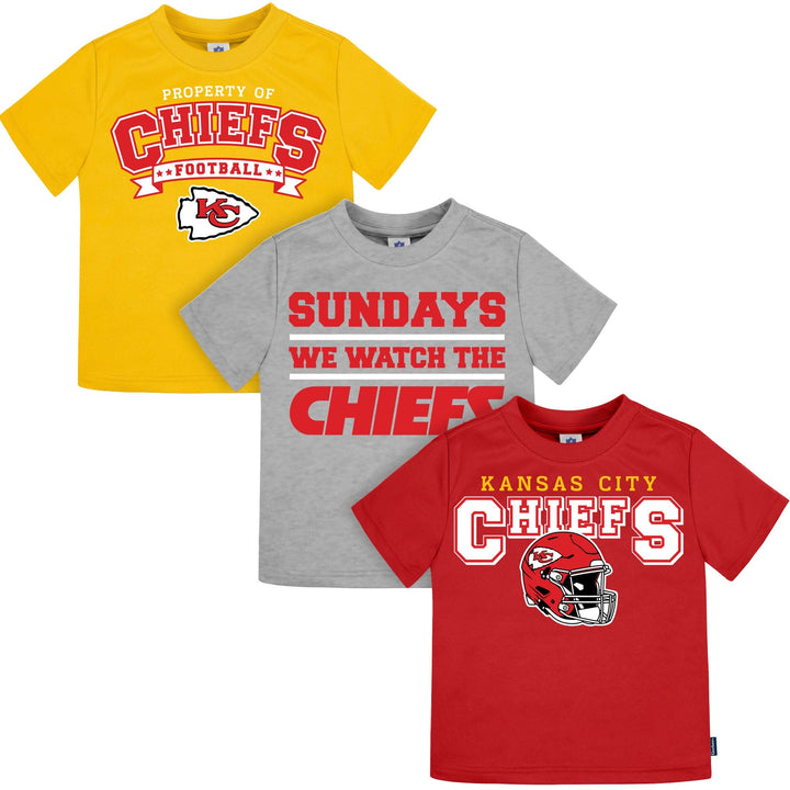 3-Piece Infant & Toddler Neutral Kansas City Chiefs T-Shirts Tops NFL 