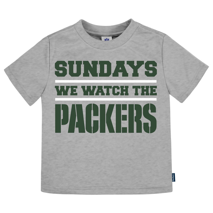 3-Piece Infant & Toddler Neutral Green Bay Packers T-Shirts Tops NFL 