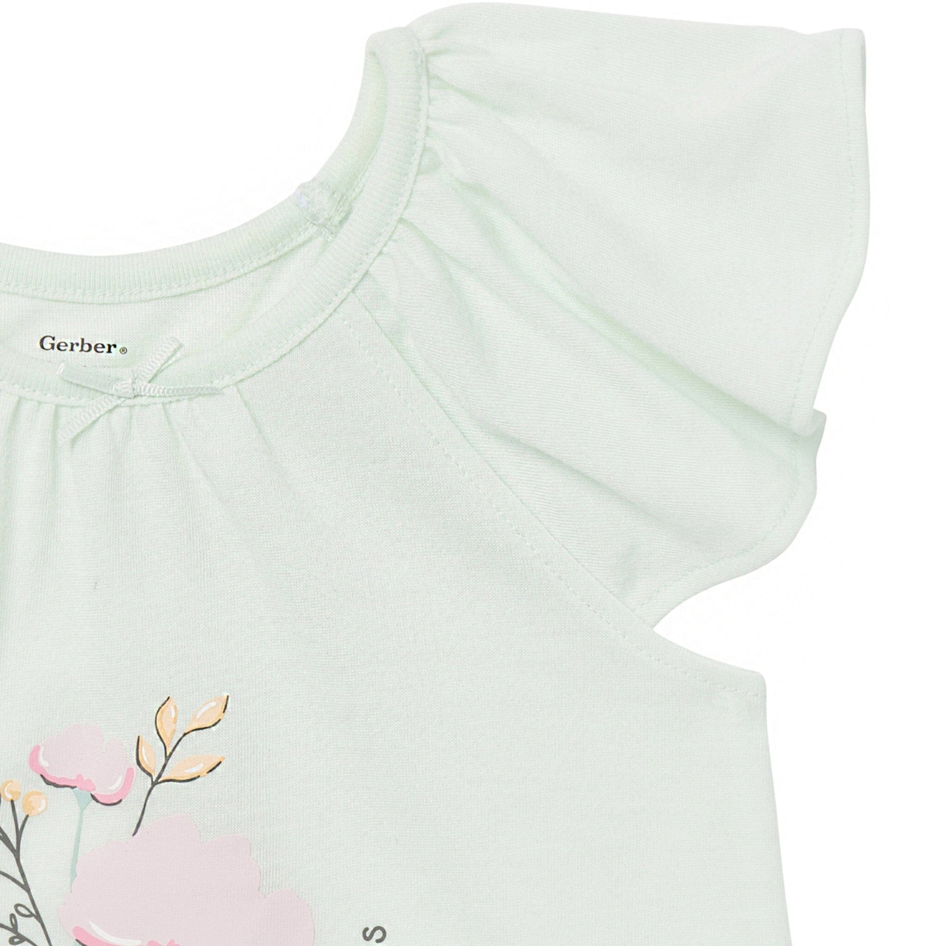 3-Piece Toddler Girls Wildflowers T-Shirt, Shorts & Pants Pajama Set Sleepwear Gerber® 