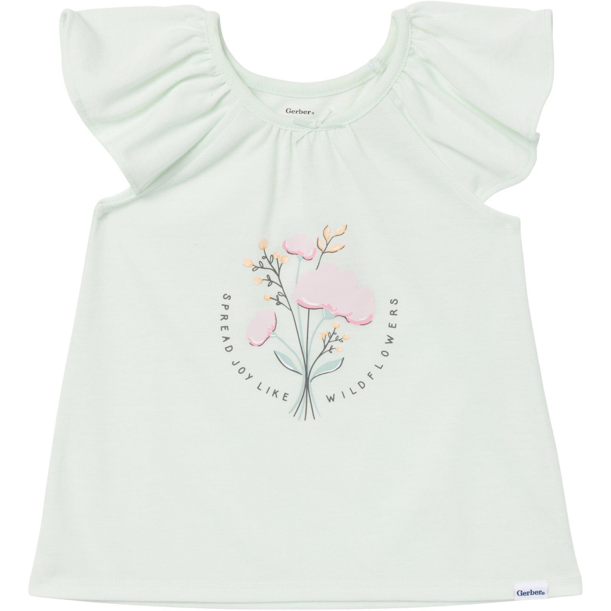 3-Piece Toddler Girls Wildflowers T-Shirt, Shorts & Pants Pajama Set Sleepwear Gerber® 