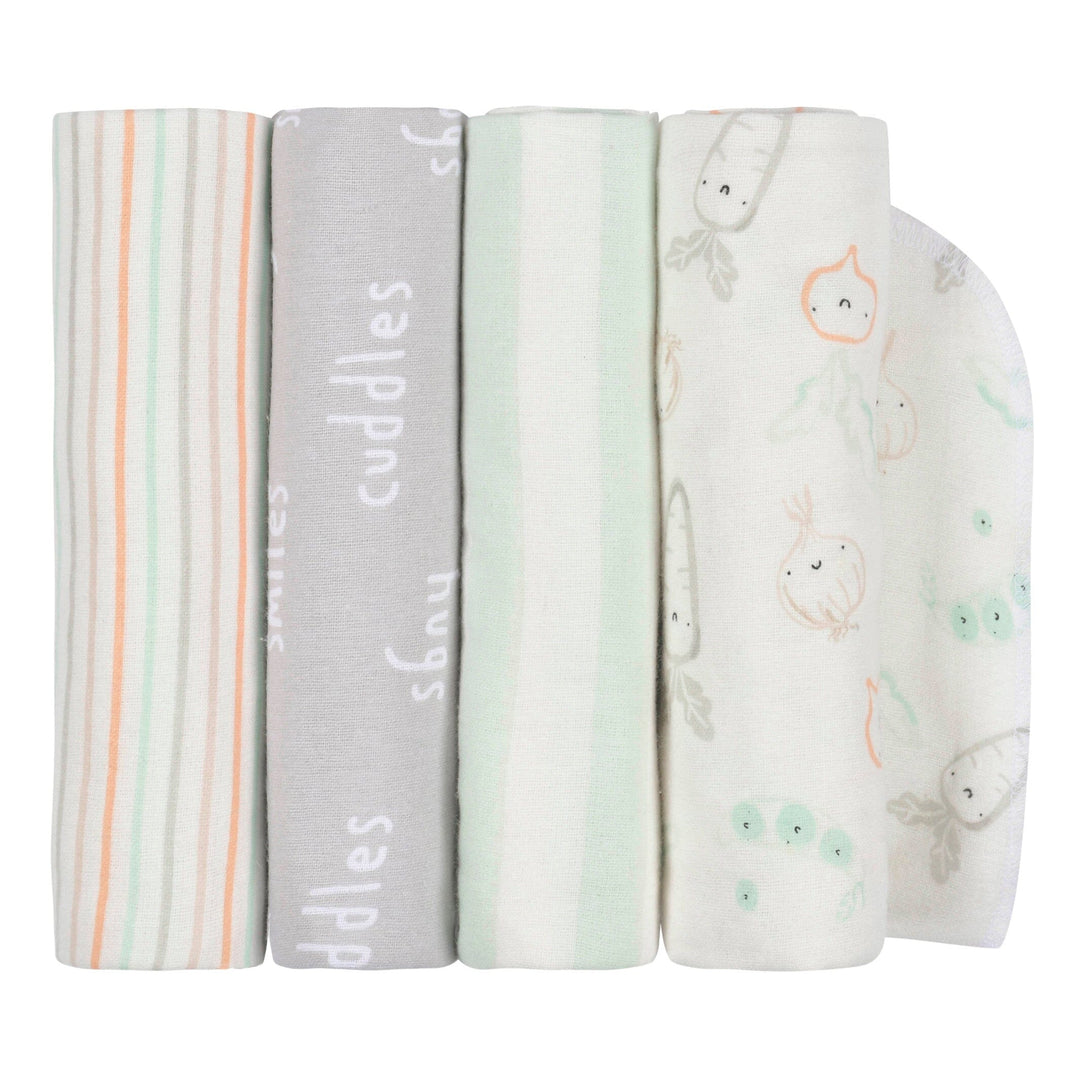 4-Pack Baby Neutral Vegetables Flannel Blankets – Gerber Childrenswear