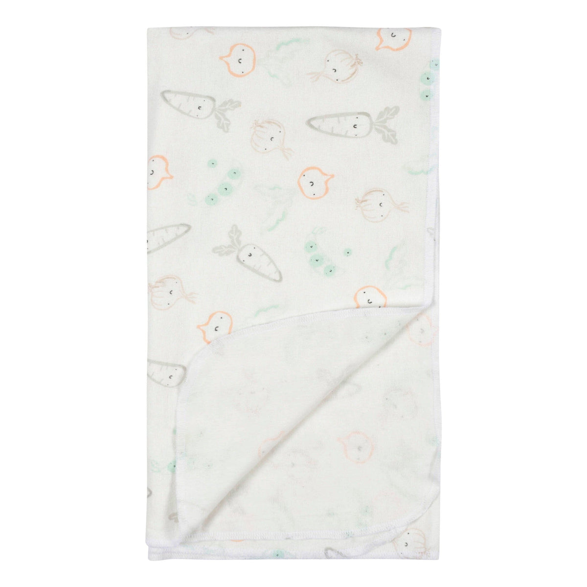 4- Baby Neutral Vegetables Flannel Blankets