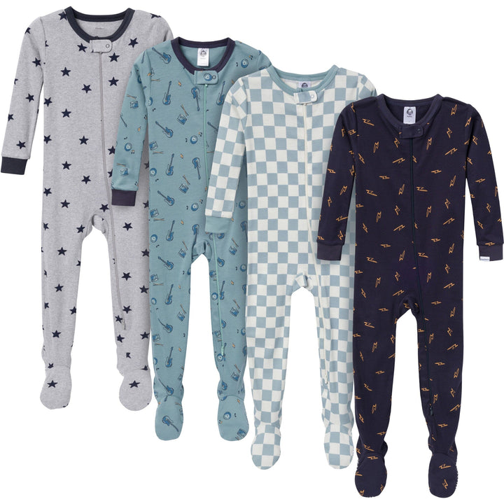 4-Pack Baby Toddler Boys Music Snug Fit Footed Pajamas – Gerber