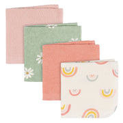 4-Pack Baby Girls Rainbow Terry Washcloths Bath Gerber® 