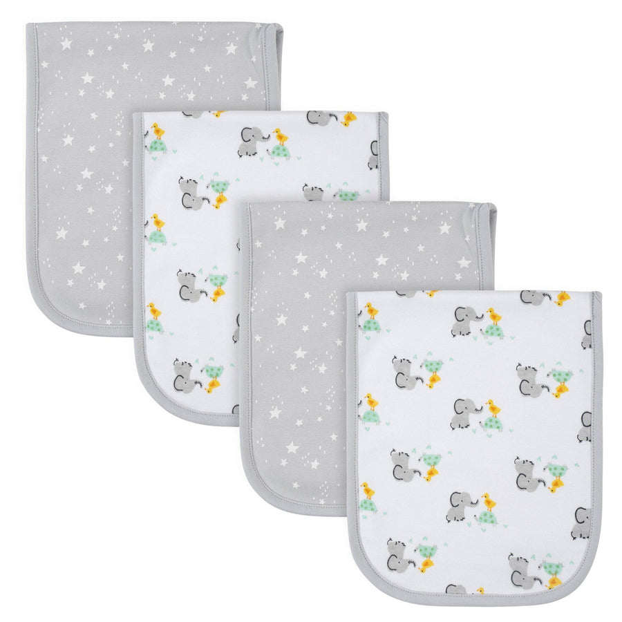 4-Pack Baby Neutral Baby Animals Terry Burp Cloths