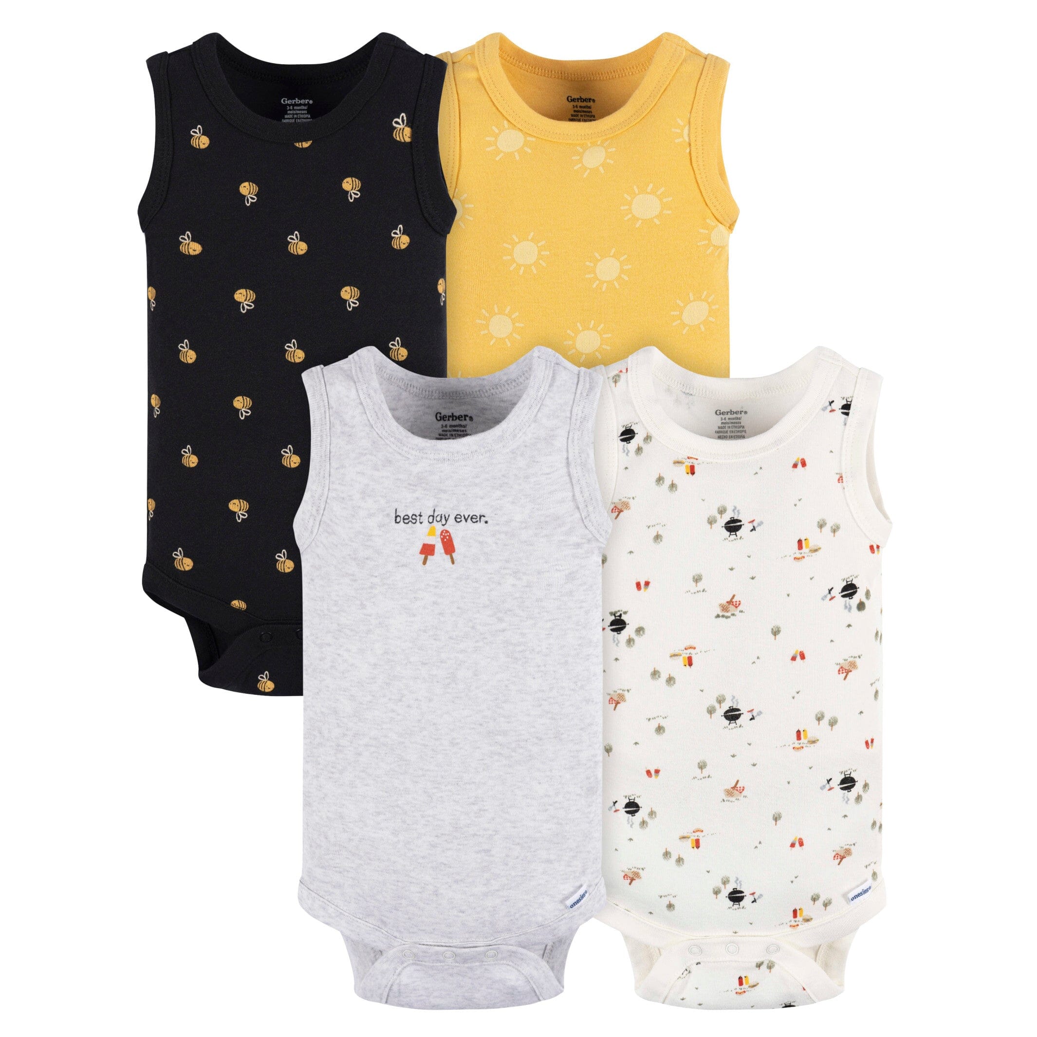 4-Pack Baby Boys Backyard Bbq Onesies® Bodysuits