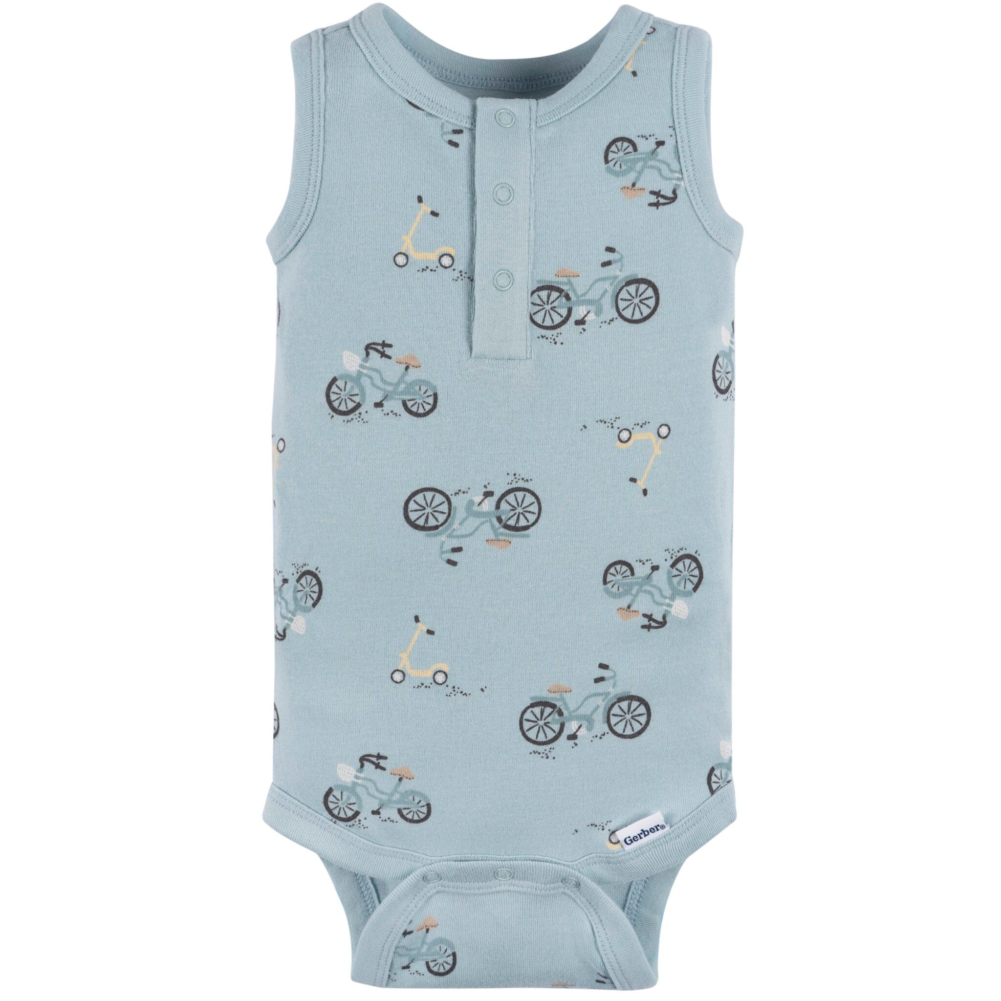 4-Pack Baby Boys Blue Bike Sleeveless Onesies® Bodysuits