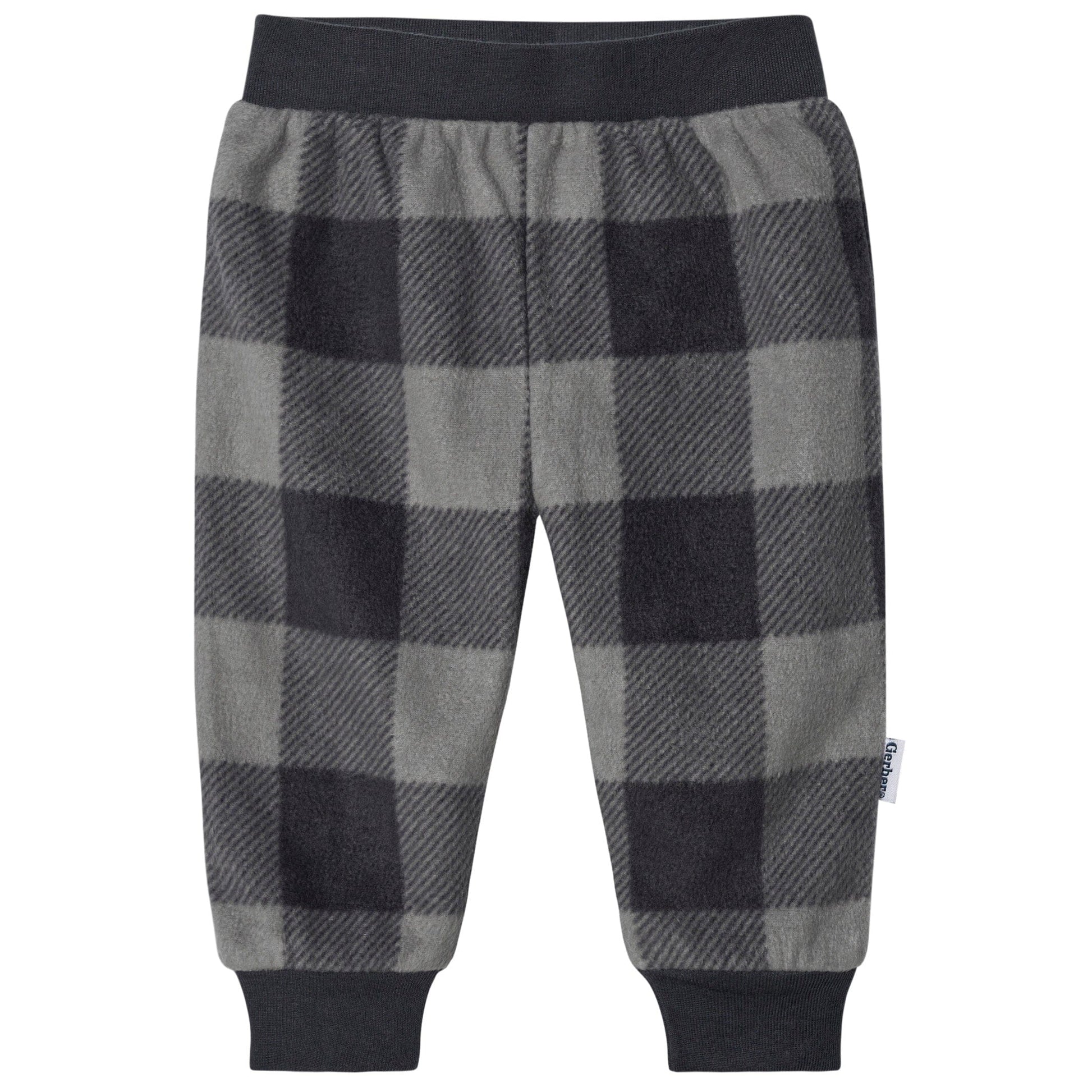4-Pack Baby Boys Navy Gingham Fleece Pants