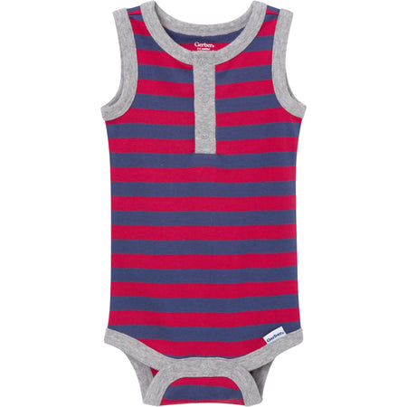 4-Pack Baby Boys Stars & Stripes Sleeveless Bodysuits