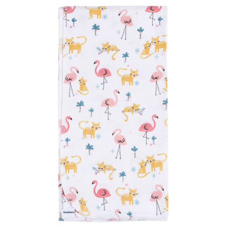 4-Pack Baby Girls Animal Geo Flannel Blankets