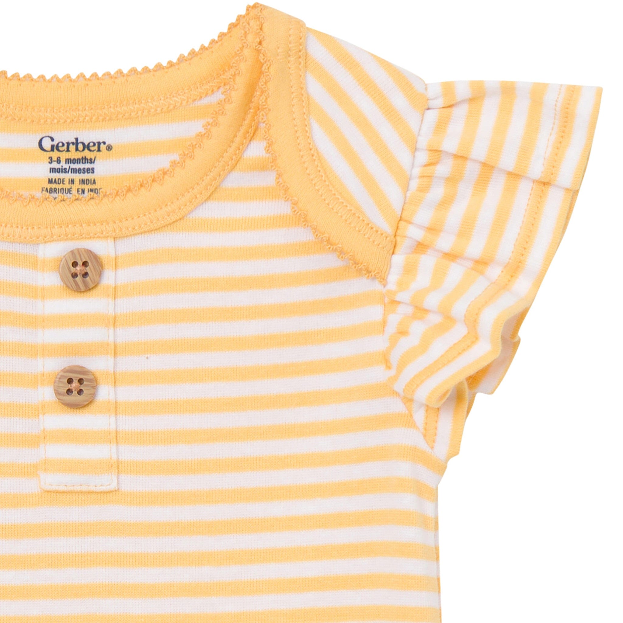 4-Pack Baby Girls Bee Flower Garden Short Sleeve Bodysuits onesies Gerber® 