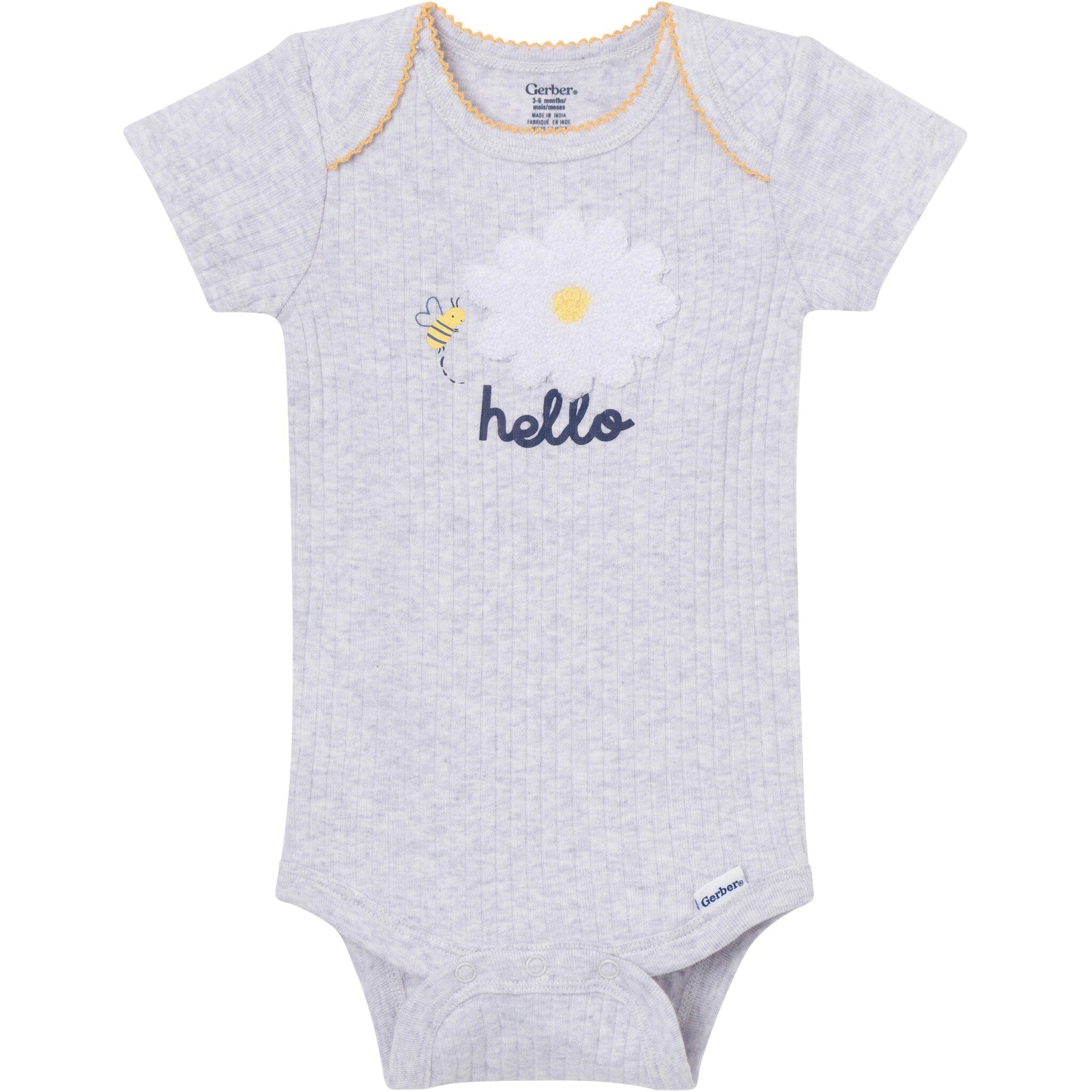 4-Pack Baby Girls Bee Flower Garden Short Sleeve Bodysuits onesies Gerber® 