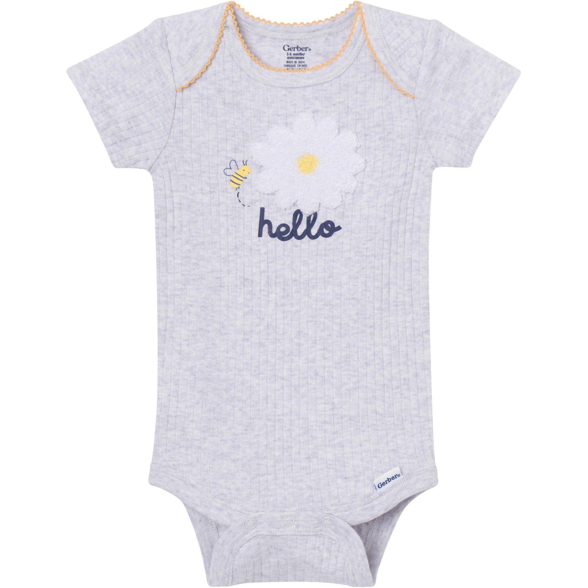 4-Pack Baby Girls Bee Flower Garden Short Sleeve Bodysuits onesies Gerber® 