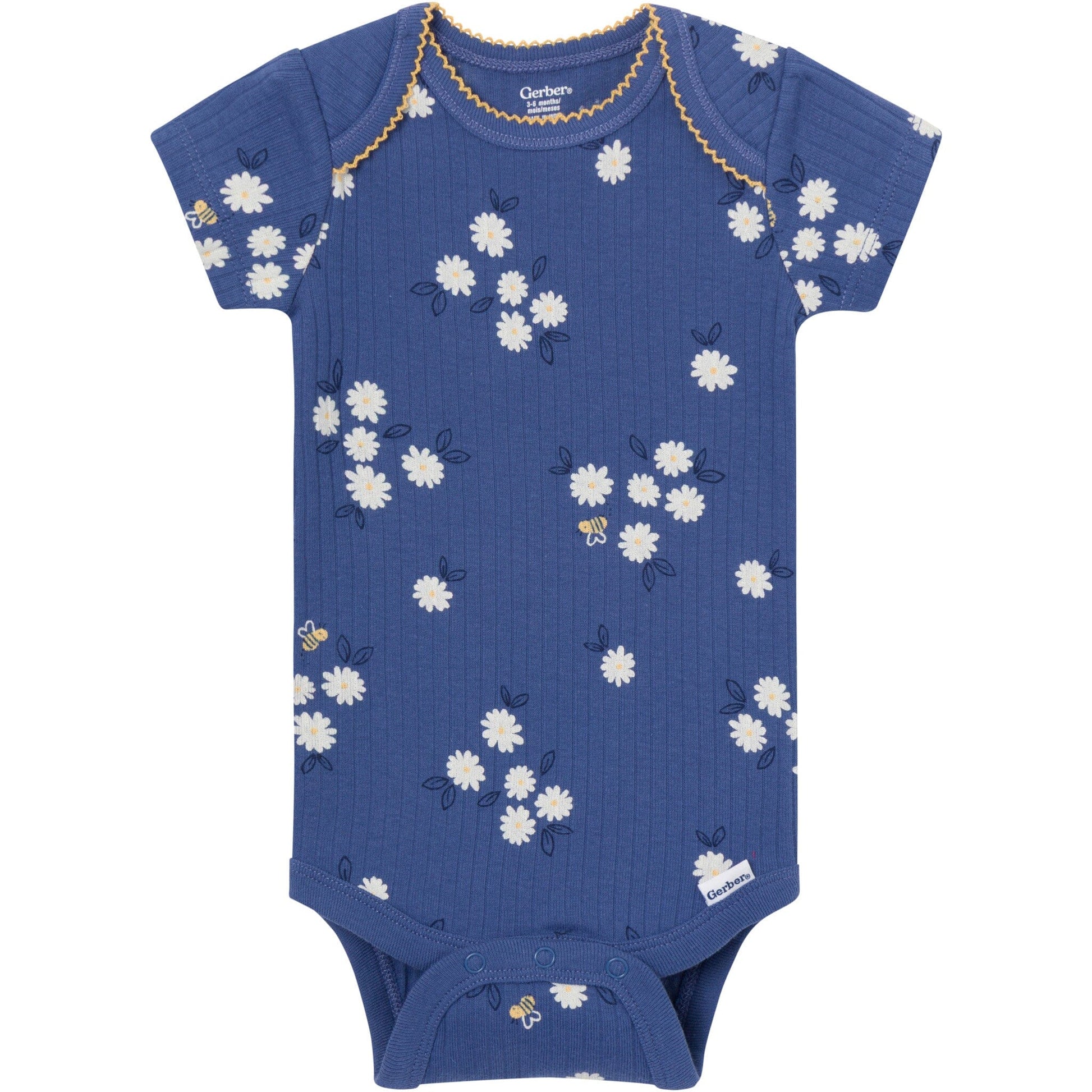 4-Pack Baby Girls Bee Flower Garden Short Sleeve Bodysuits onesies Gerber® 