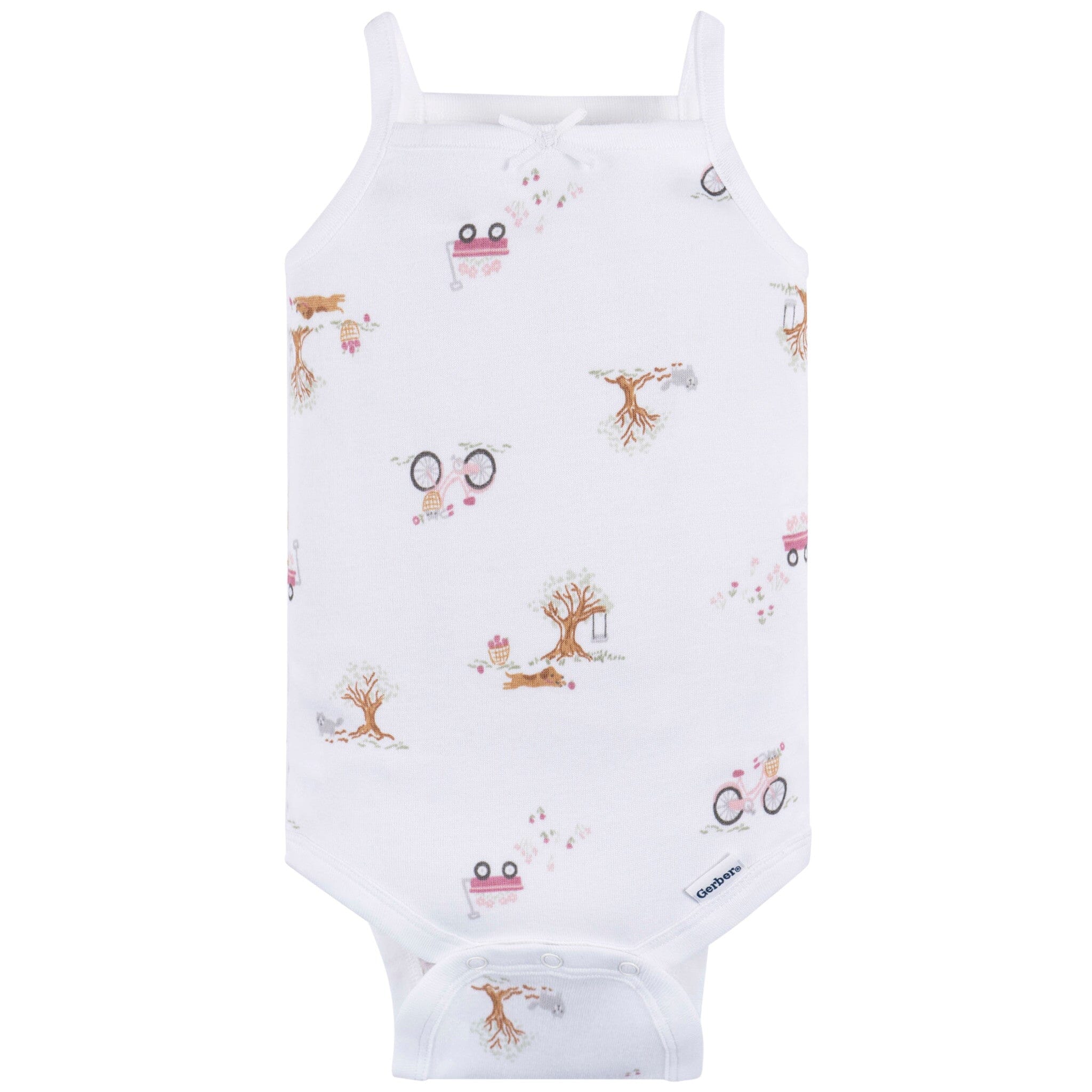 4-Pack Baby Girls Green Foral Sleeveless Onesies® Bodysuits