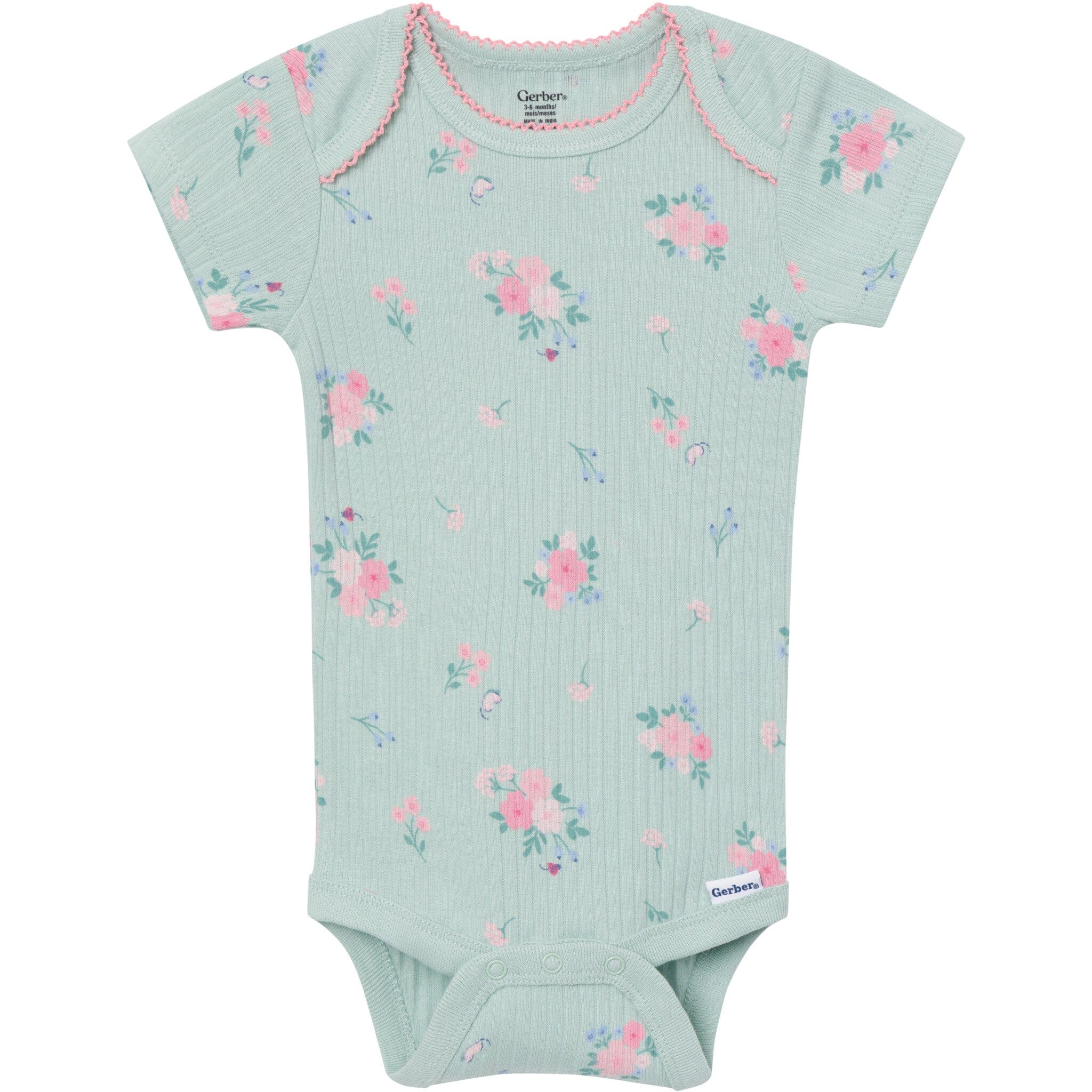 4-Pack Baby Girls Ladybug Pink Short Sleeve Bodysuits onesies Gerber® 