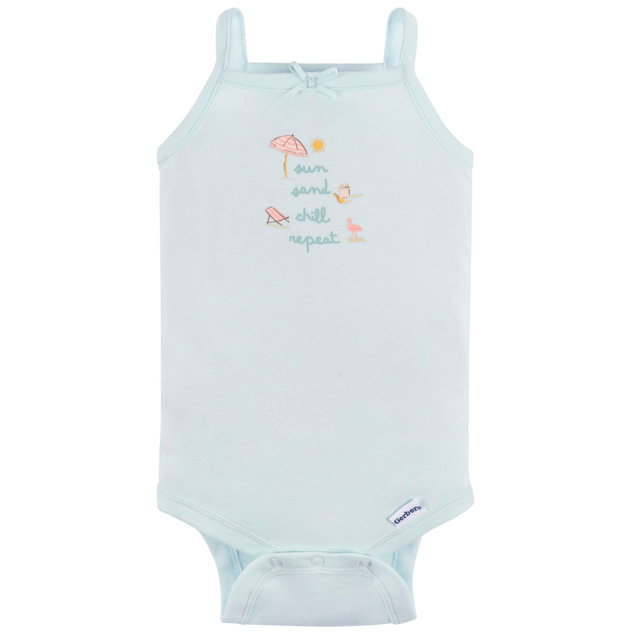 4-Pack Baby Girls Pink Flamingo Sleeveless Onesies® Bodysuits