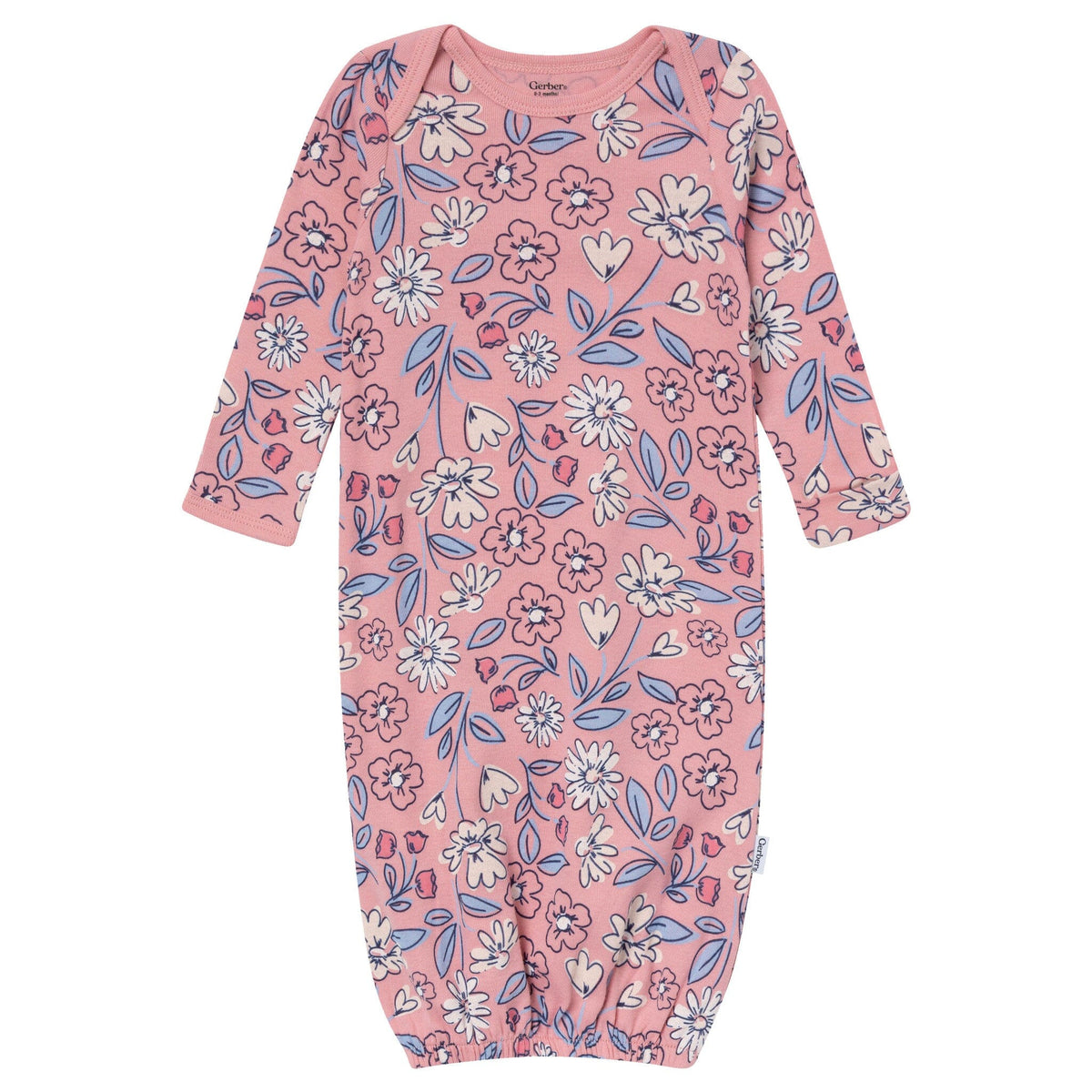 4-Pack Baby Girls Pink Floral Gowns Gerber® 