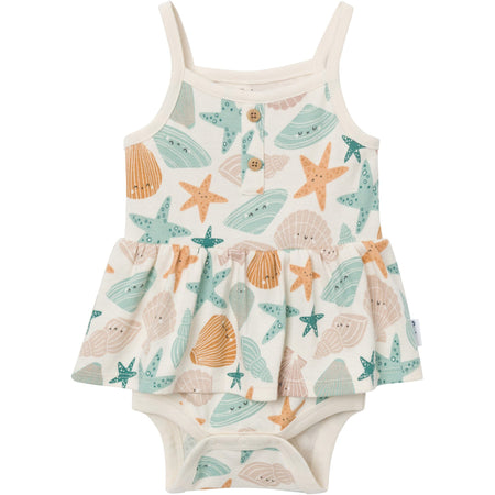 4-Pack Baby Girls Shells Sleeveless Bodysuits