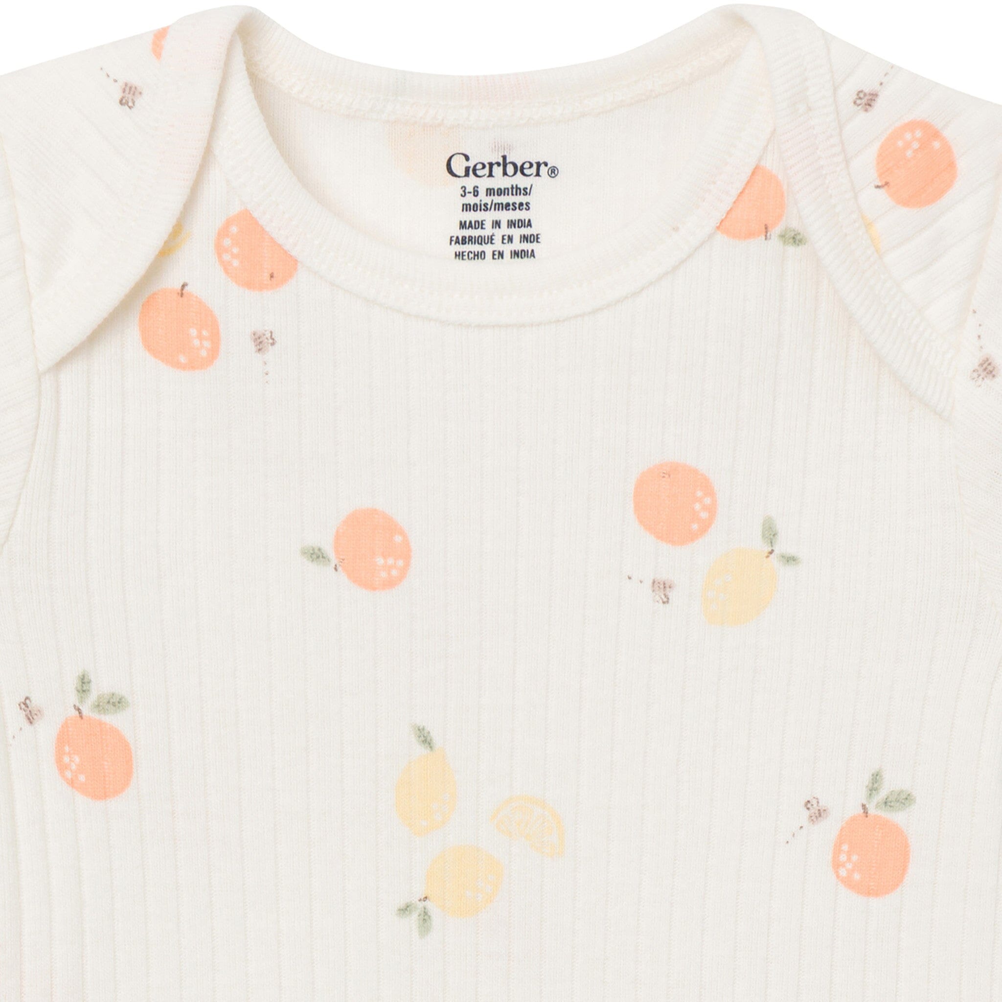 4-Pack Baby Neutral Fruit Picking Short Sleeve Bodysuits onesies Gerber® 